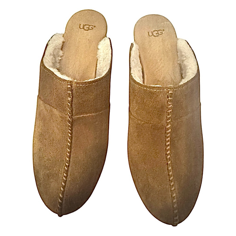 UGG Kassi Clogs Women’s Size 9 Chestnut Brown Suede Shearling Lined Slip On - Picture 4 of 8